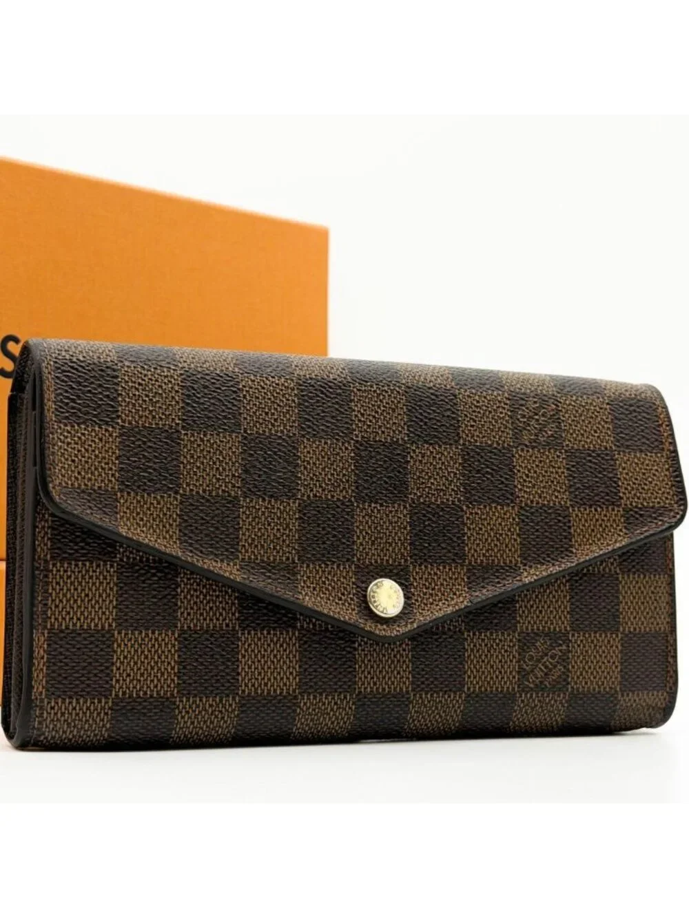Louis Vuitton Portefeuille Sarah Damier Bifold Wallet Leather